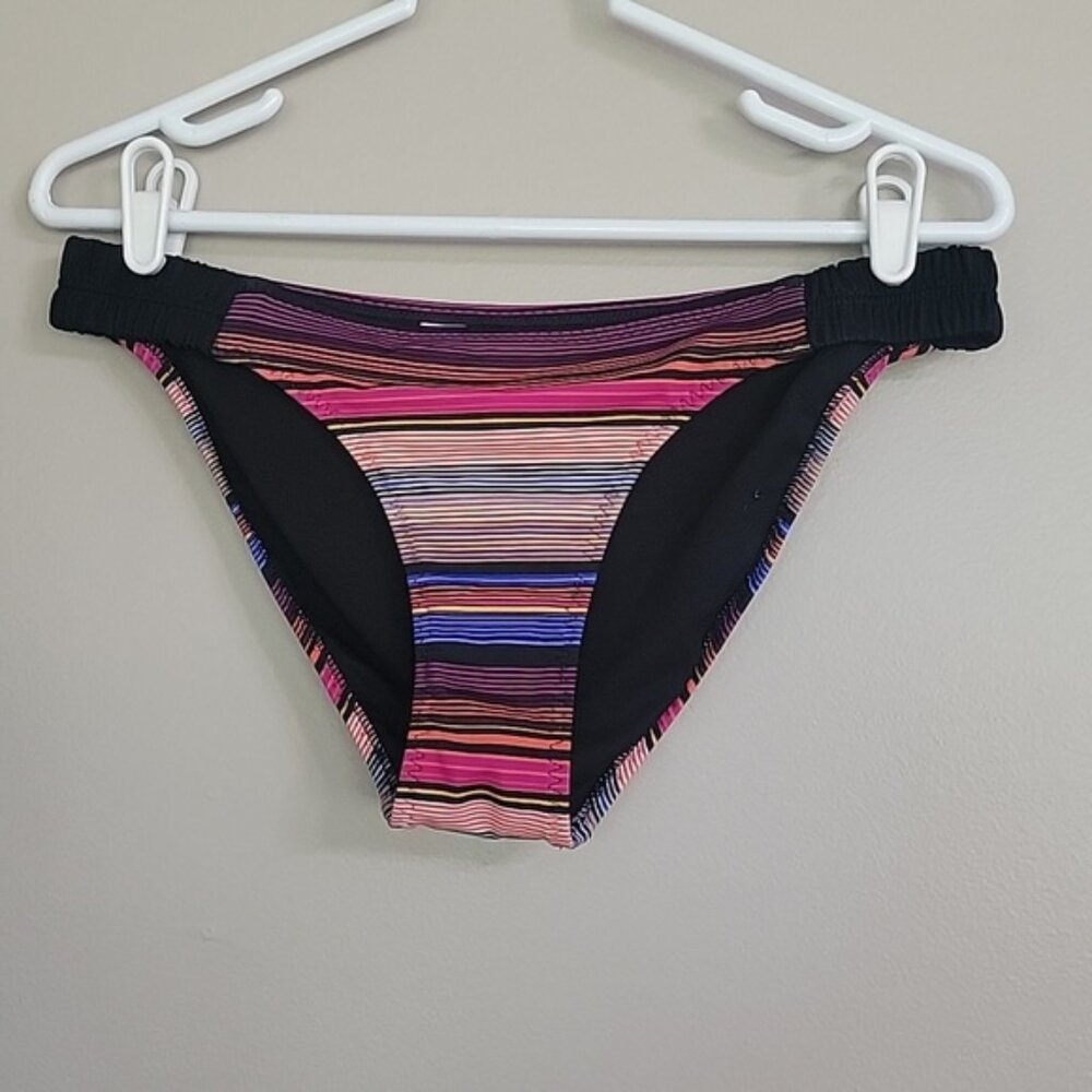 Athleta Black Blue Pink Orange Bikini Bottoms Size M